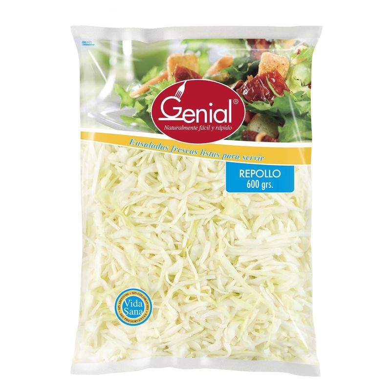 GENIAL - Ensalada Repollo Blanco en Bolsa 600 g