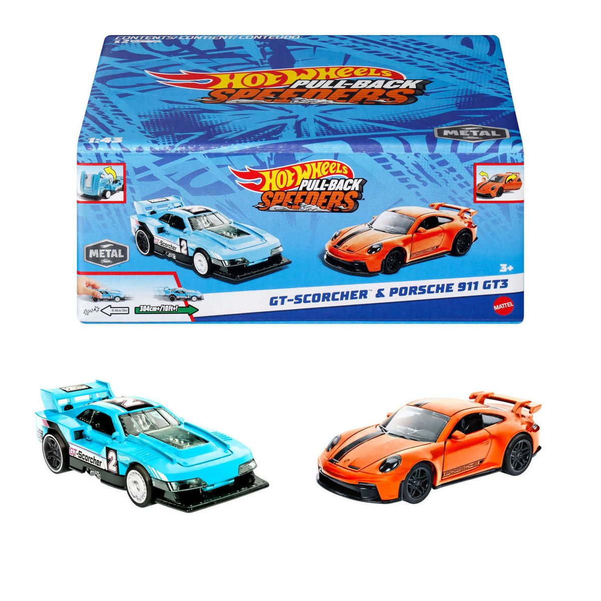 HOT WHEELS - HOT WHEELS 2 AUTOS PULL-BACK SPEEDERS