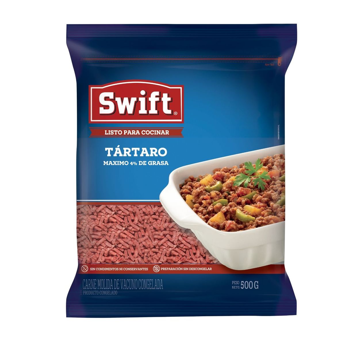 SWIFT - Carne Molida de Vacuno Congelada 4% Grasa Swift 500 g
