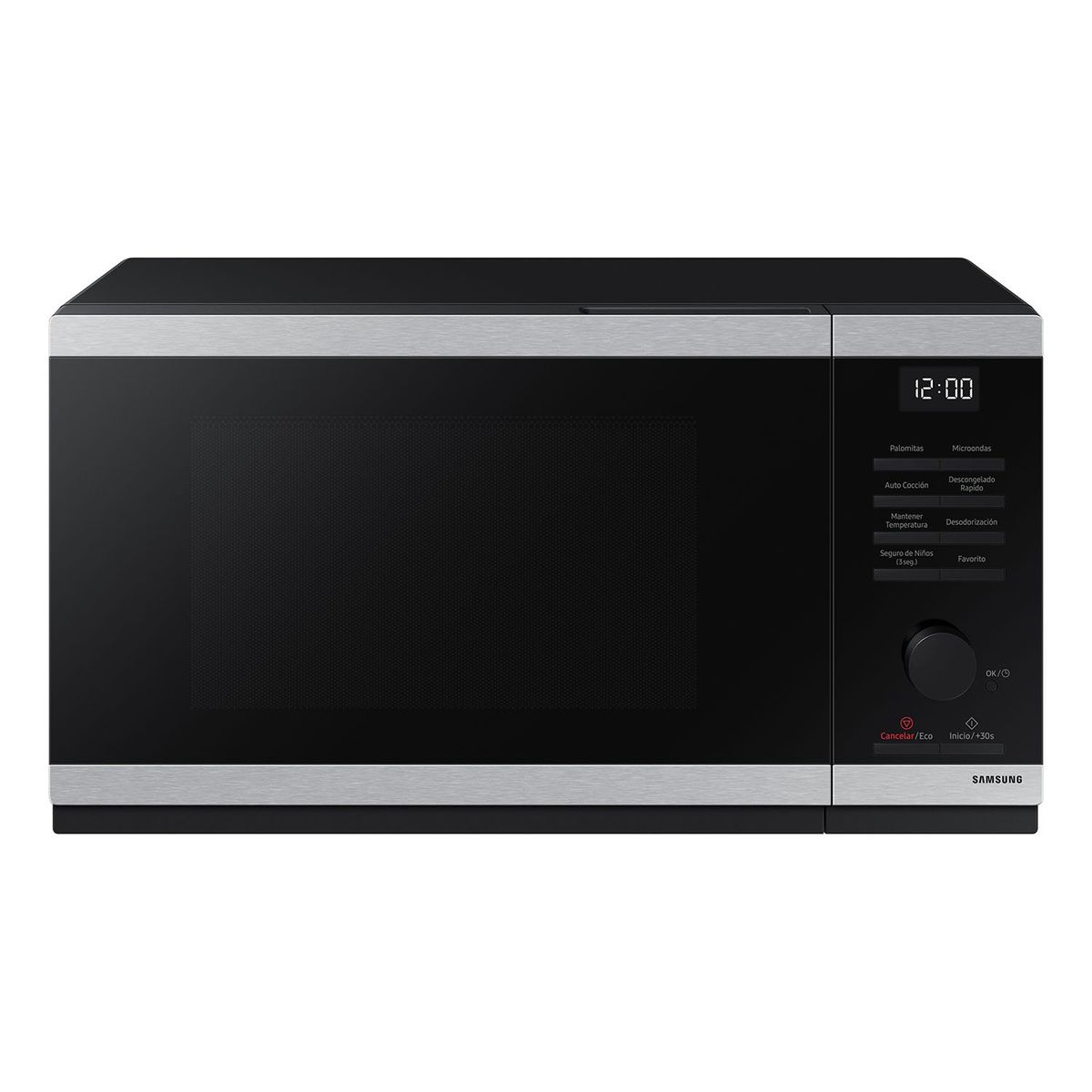SAMSUNG - Horno Microondas Análogo 23 Litros Acero inoxidable/Negro