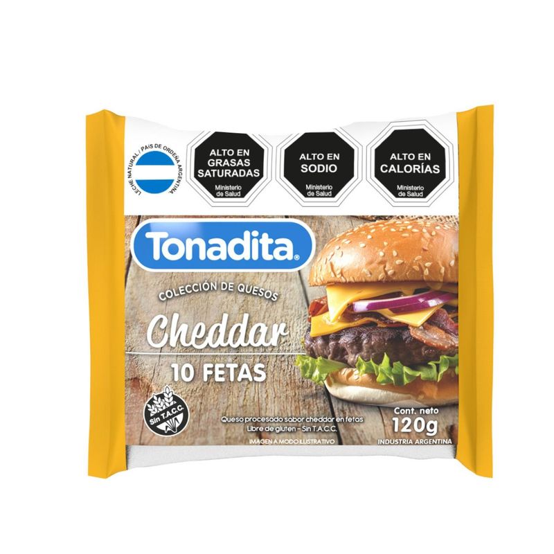 TONADITA - Queso Cheddar Laminado Tonadita 120 g