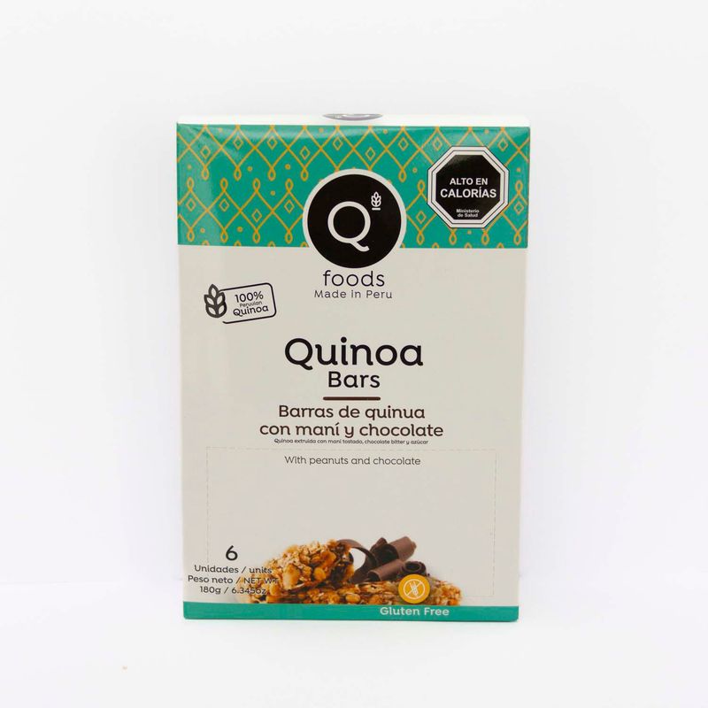 QFOODS - Barras de Quinoa Qfoods Maní y Chocolate 6 un