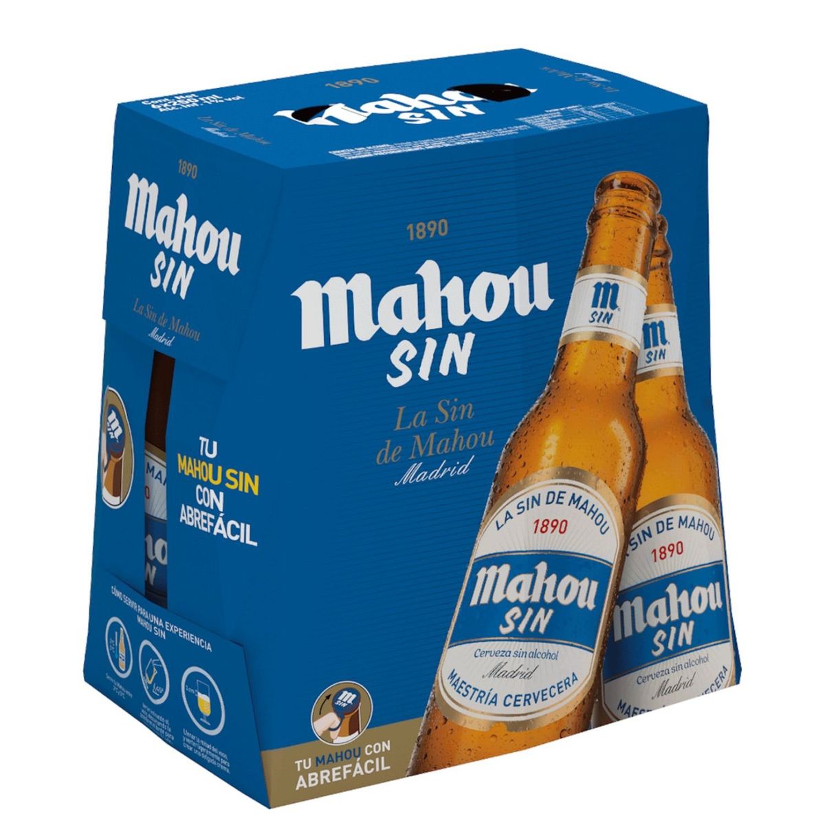 MAHOU - Pack Cerveza Mahou Sin Alcohol Botella 0° 6 x 250 cc