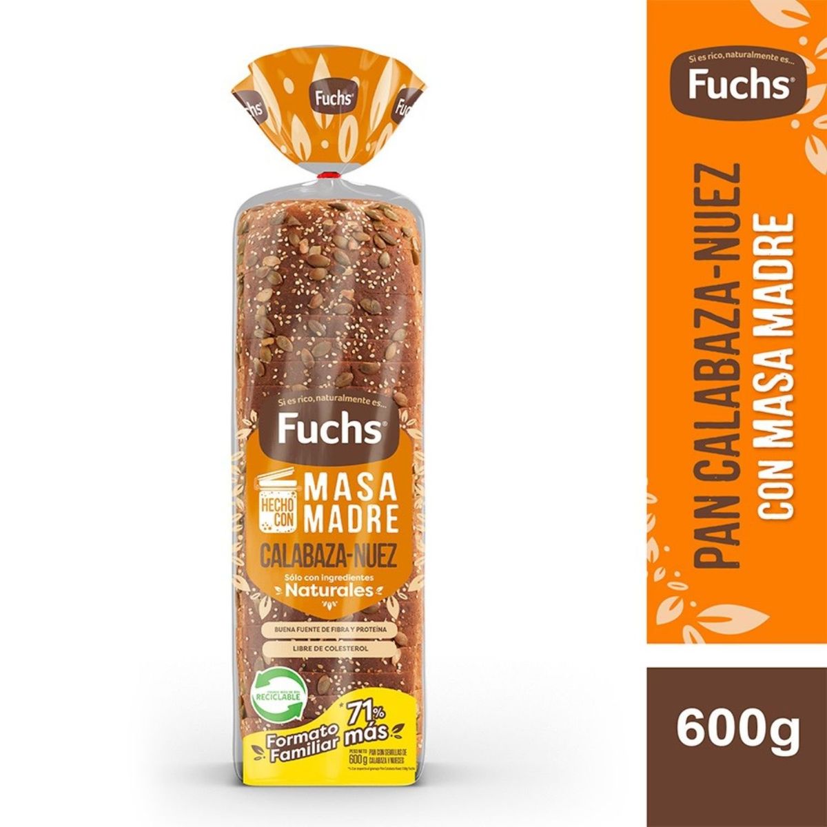 FUCHS - Pan de Molde Integral Calabaza y Nuez Fuchs 600 g
