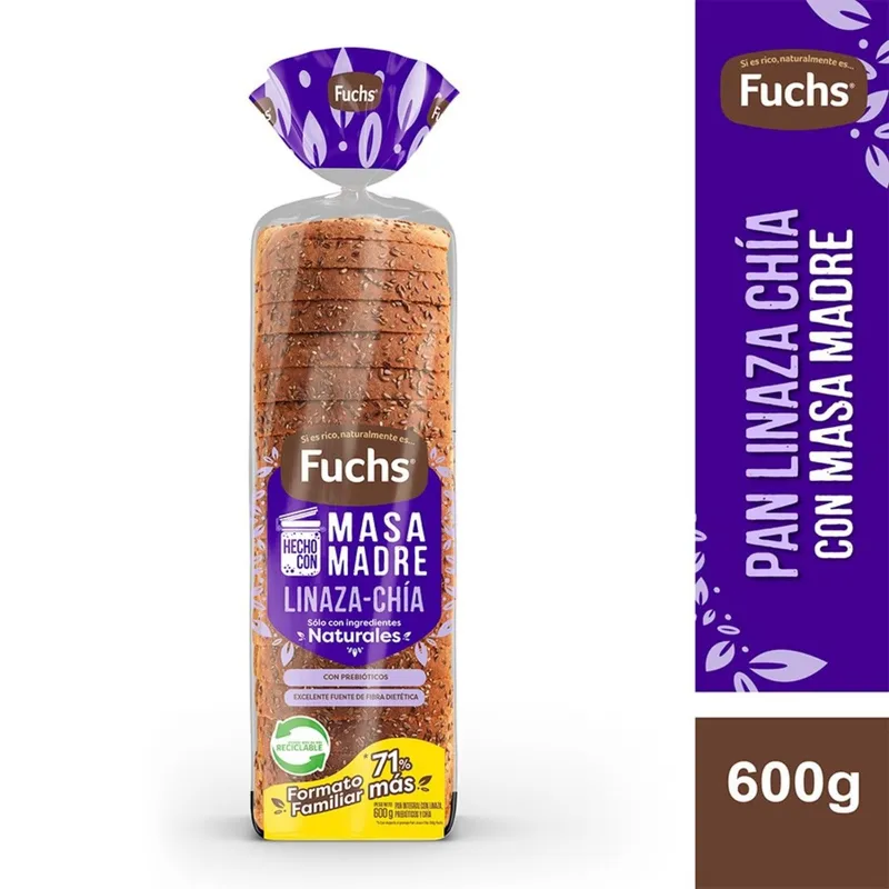 FUCHS - Pan de Molde Integral Linaza y Chía Fuchs 600 g