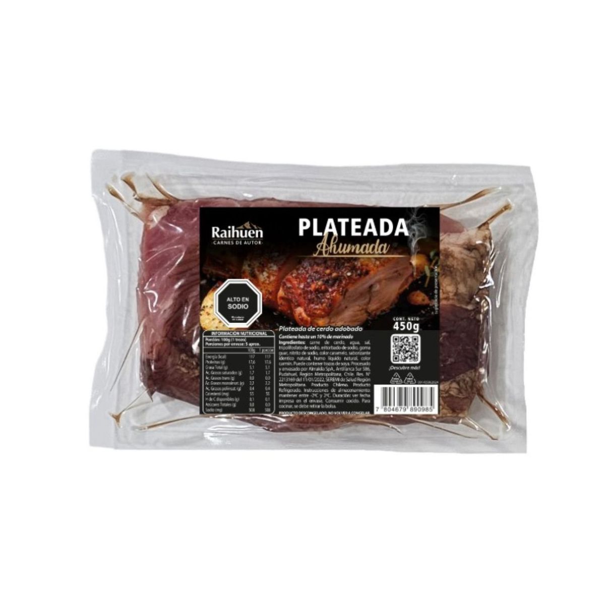 RAIHUEN - Plateada de Cerdo Ahumada Raihuen 450 g