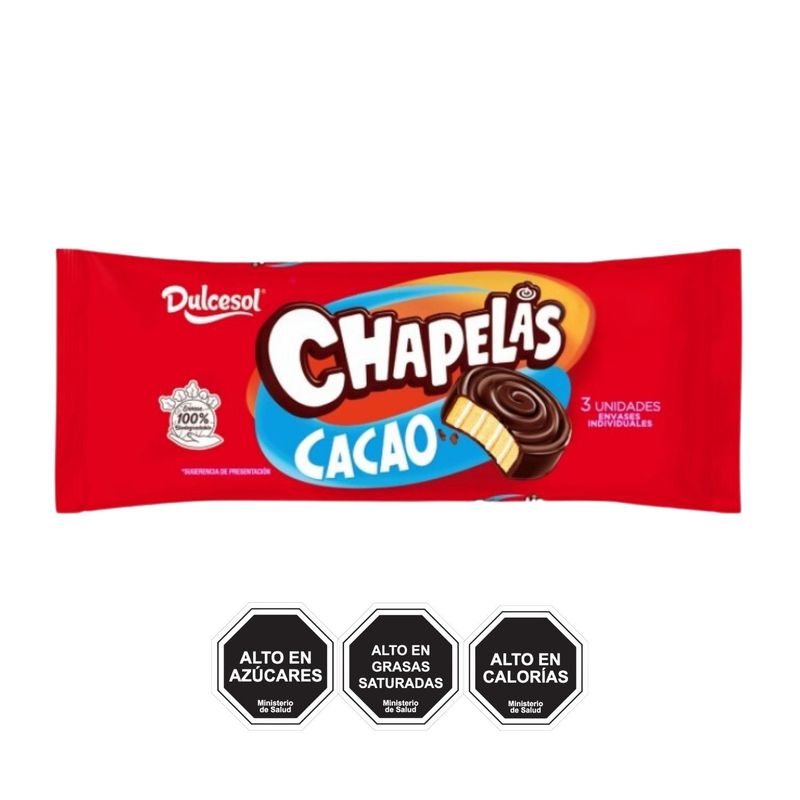 DULCESOL - Chapelas Cacao Dulcesol 3 Un x 45 g