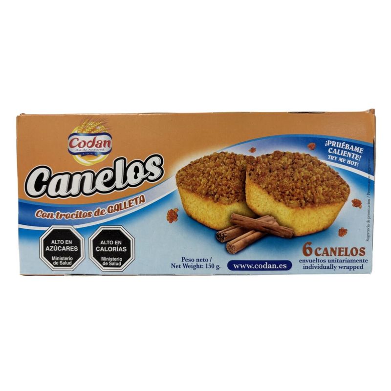 CODAN - Canelos con Trocitos de Galletas Codan 6 Un x 25 g