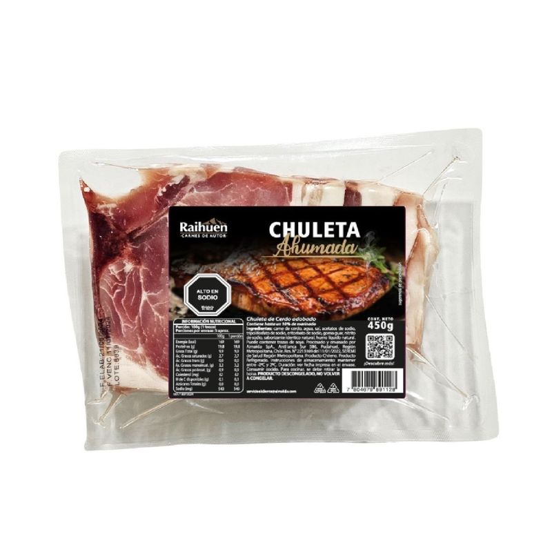 RAIHUEN - Chuleta Ahumada Envasada Raihuen 450 g