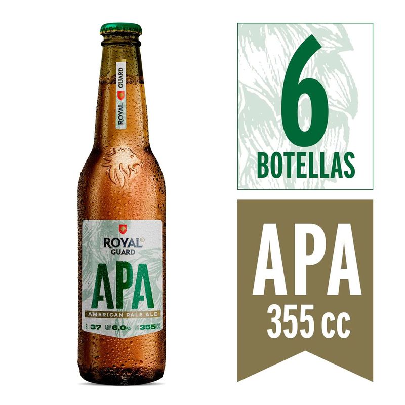 ROYAL GUARD - Sixpack Cerveza Royal Guard Apa American Pale Ale Botella 6° 6 x 355 ml