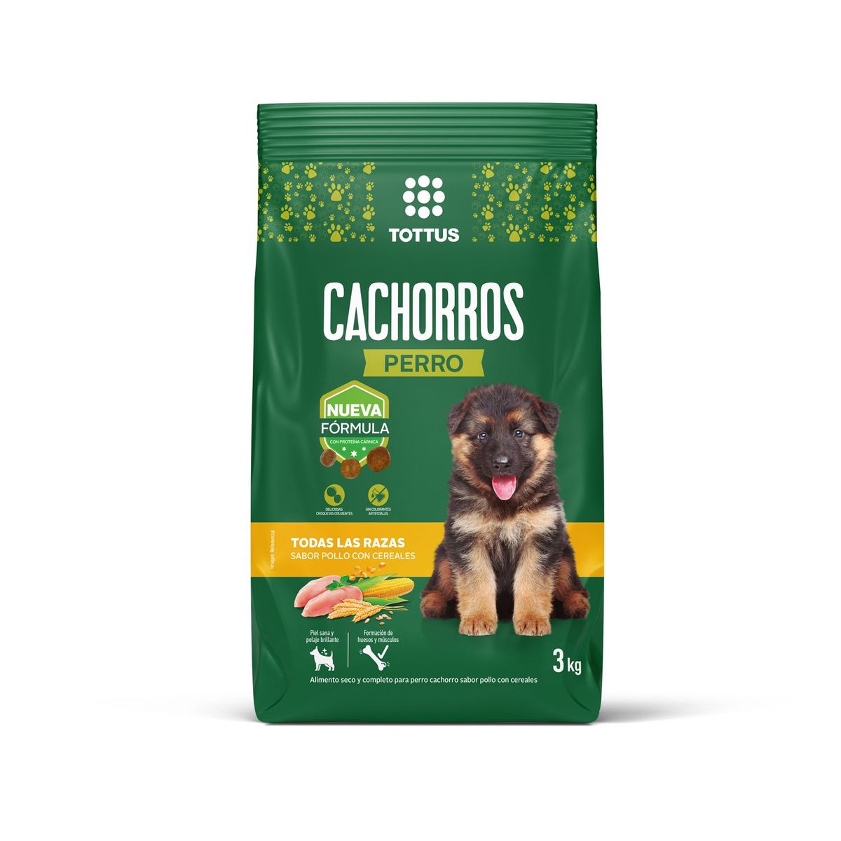 TOTTUS - Alimento Seco Perros Cachorros Tottus Pollo y Cereales 3 kg