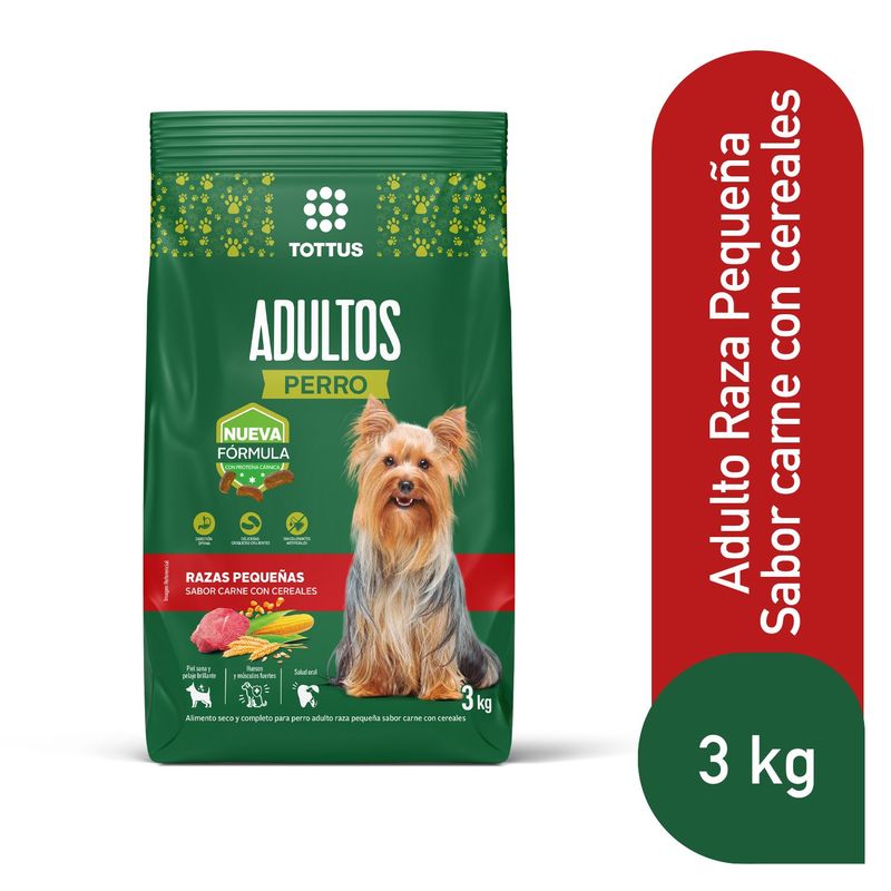 TOTTUS - Alimento Seco Perros Adultos Pequeños Tottus Carne y Cereales 3 kg