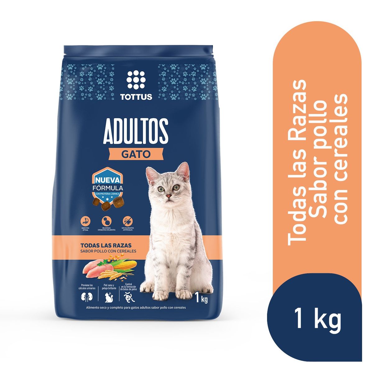 TOTTUS - Alimento Seco Gatos Adultos Tottus Pollo y Cereales 1 kg