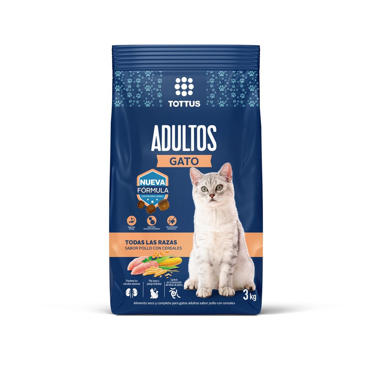 TOTTUS - Alimento Seco Gatos Adultos Tottus Pollo y Cereales 1 kg