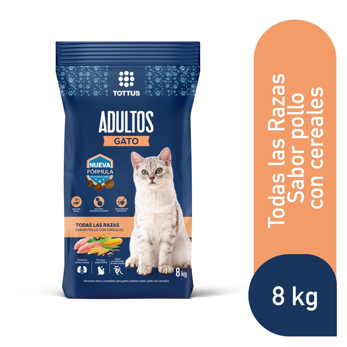 TOTTUS - Alimento Seco Gatos Adultos Tottus Pollo y Cereales 8 kg