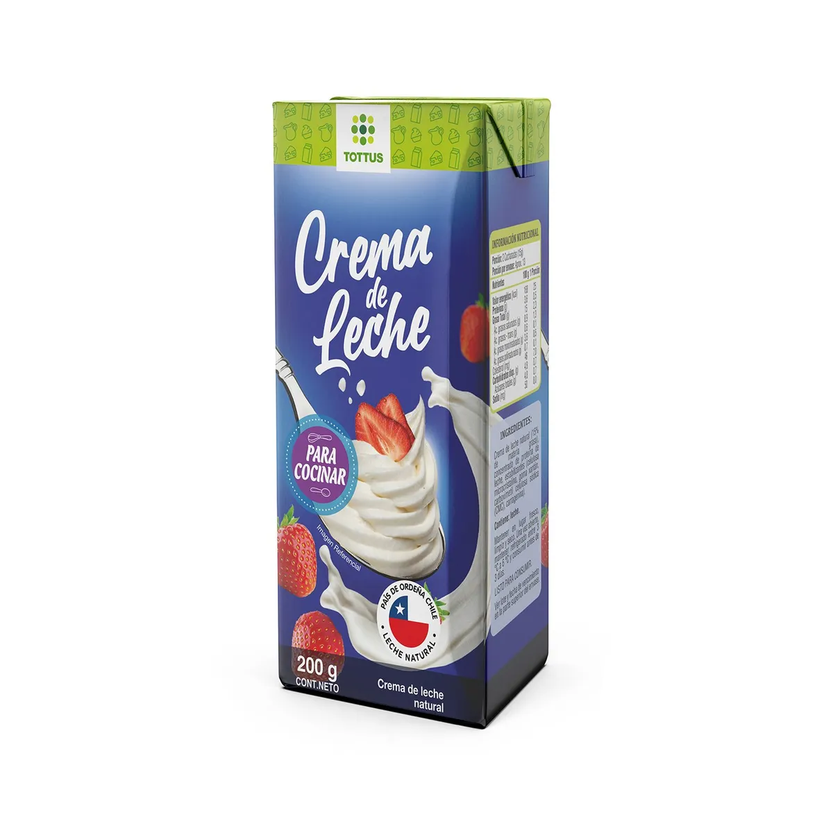 TOTTUS - Crema de Leche Natural Tottus 200 ml