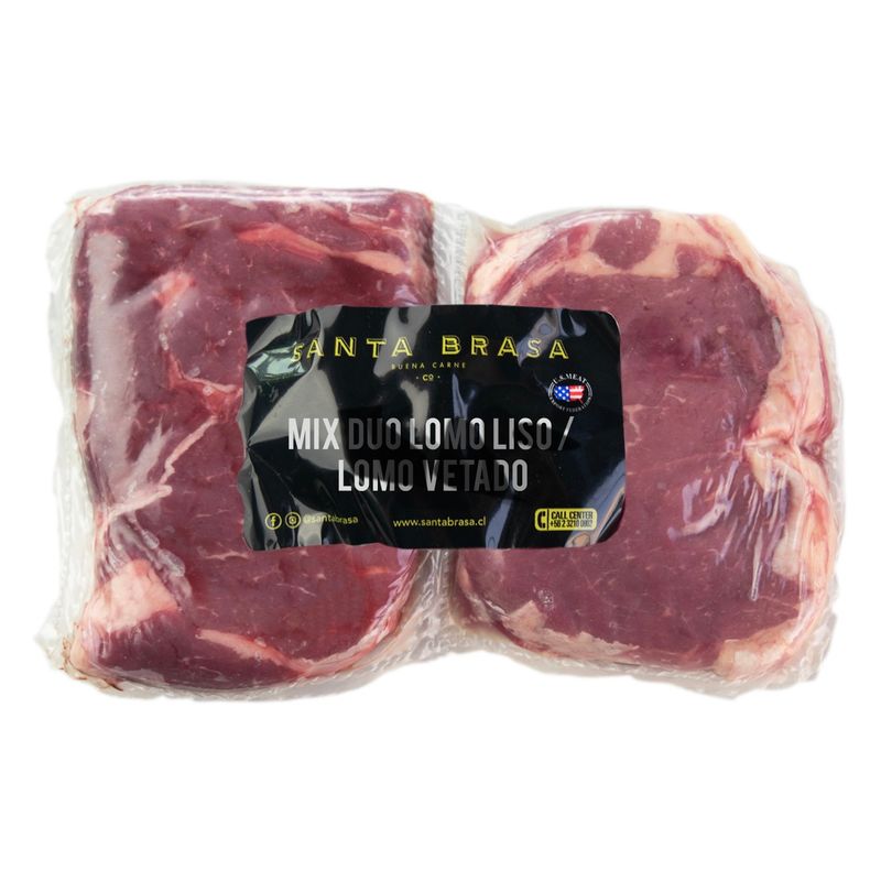 SANTA BRASA - Mix Duo Lomo Liso y Lomo Vetado Americano al Vacío 500 g