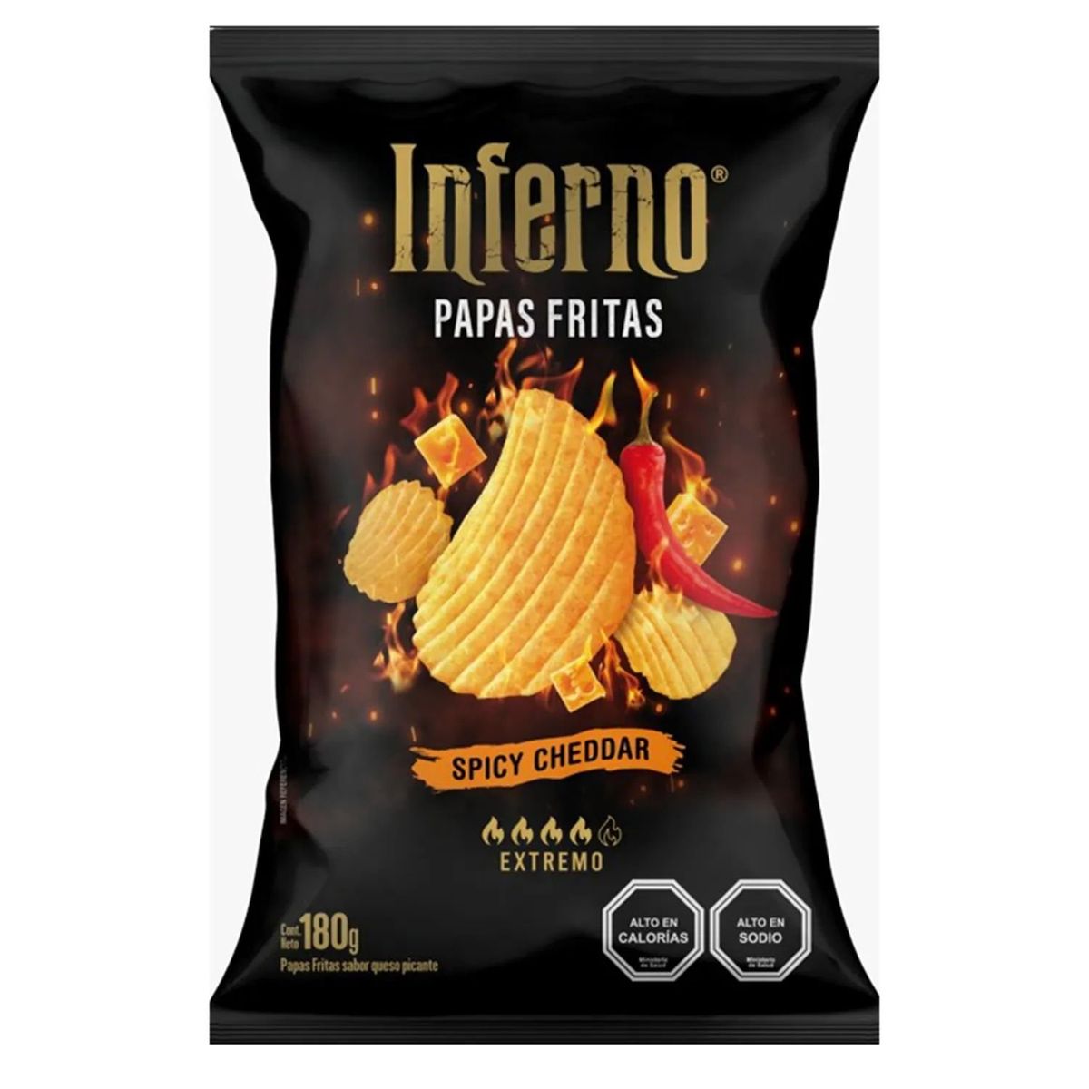 INFERNO - Papas Fritas Inferno Spicy Cheddar 180 g