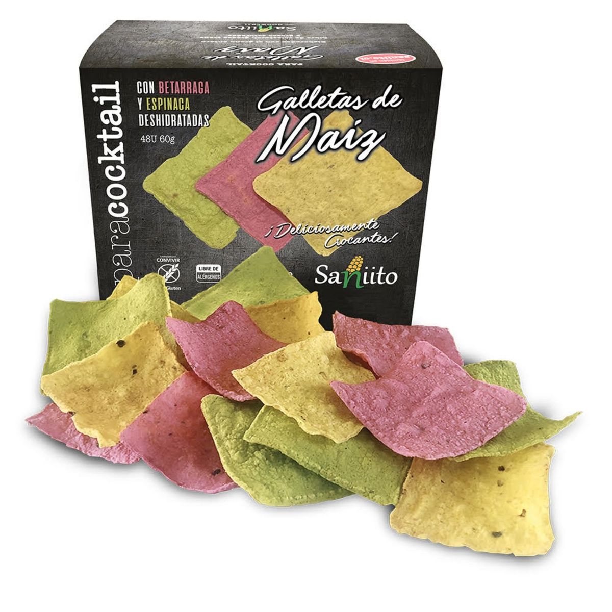 SANIITO - Galletas de Cocktail Betarraga y Espinaca Saniito 60 g