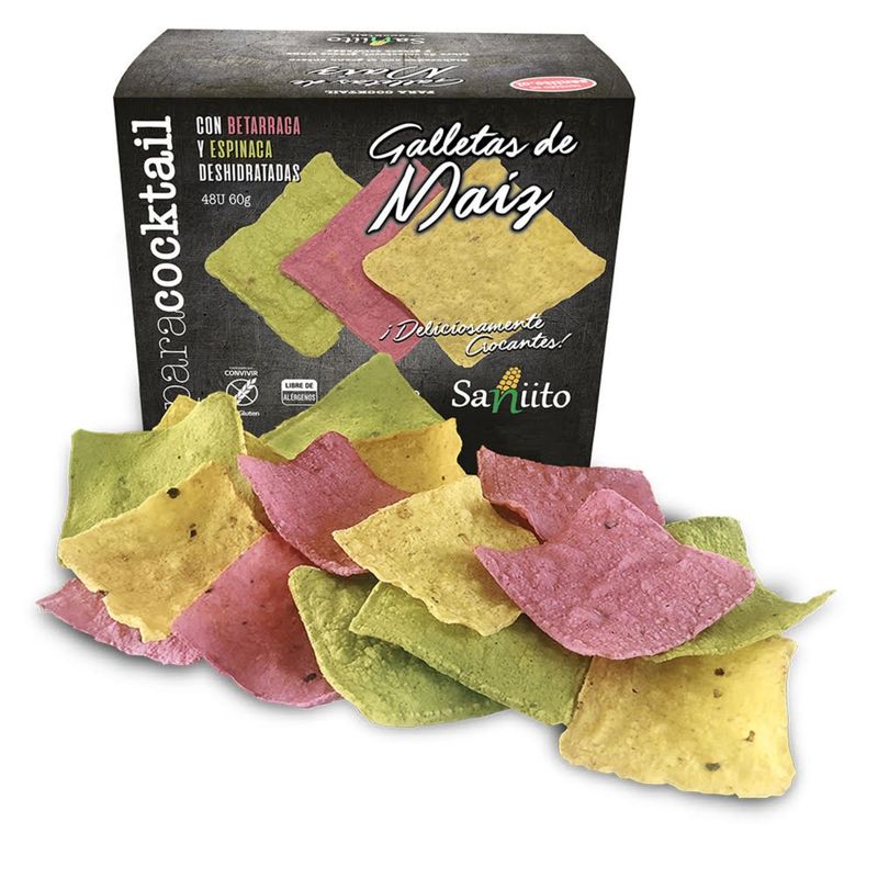 SANIITO - Galletas de Cocktail Betarraga y Espinaca Saniito 60 g