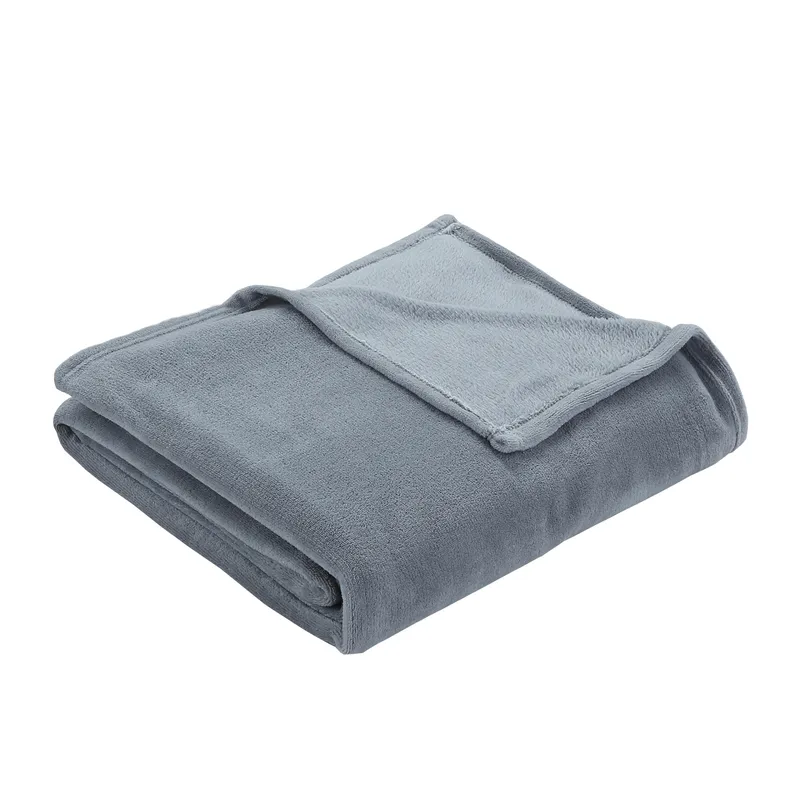 CASA JOVEN - Frazada Coral 1.5 Plaza Plomo 160X220 Cm