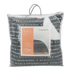 CASA JOVEN - Plumon Sherpa Ema Estampado Gris 1.5 Plaza
