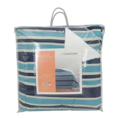 CASA JOVEN - Plumon Sherpa Ema Estampado Azul 2 Plazas