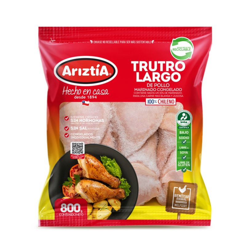 ARIZTIA - Truto Largo de Pollo Congelado Ariztia 800 g