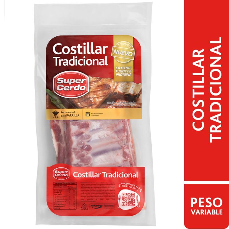 SUPER CERDO - Costillar de Cerdo Trozo Tradicional Refrigerado Al Vacío