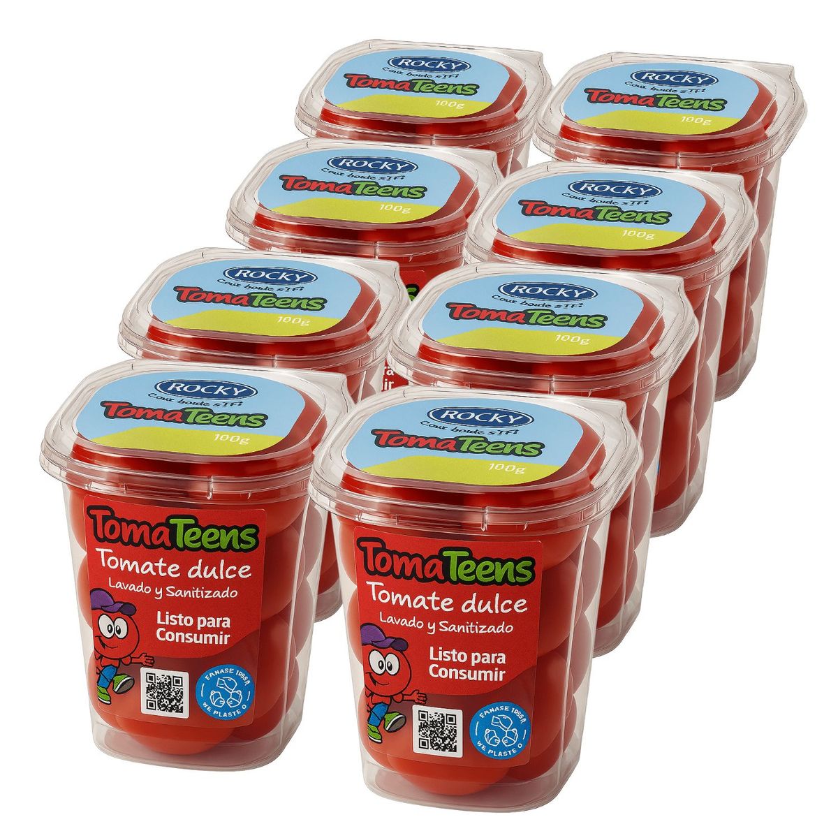 ROCKY - Caja de Tomates Tomateens Cocktail Pote Rocky 8 x 100 g