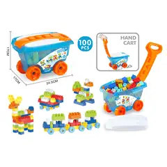 undefined - Carrito Bloques Celeste 100 Pzas.