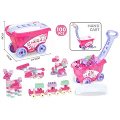undefined - Carrito Bloques Rosado 100 Pzas.