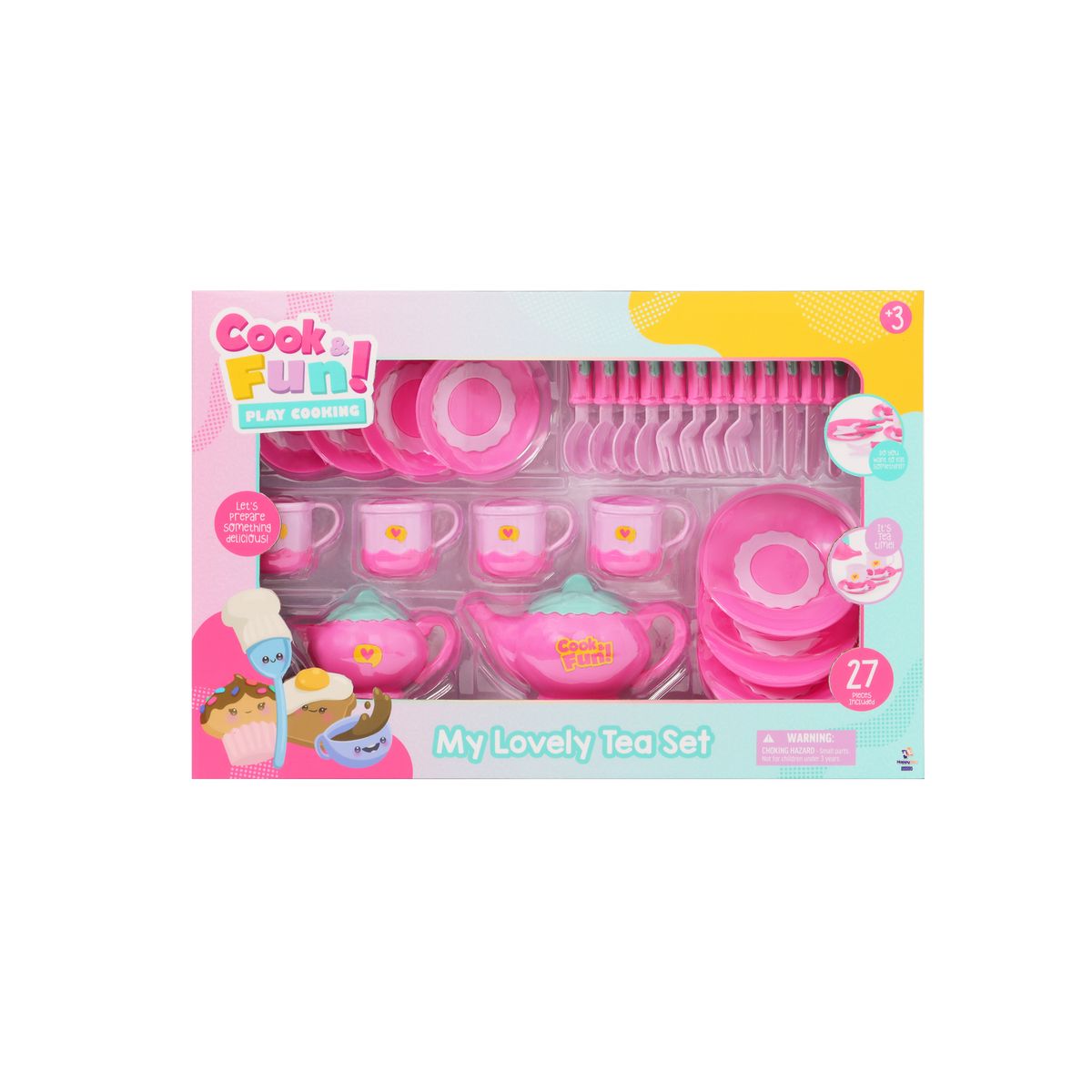 COOK & FUN - Set Juego Té Rosado 27 Piezas