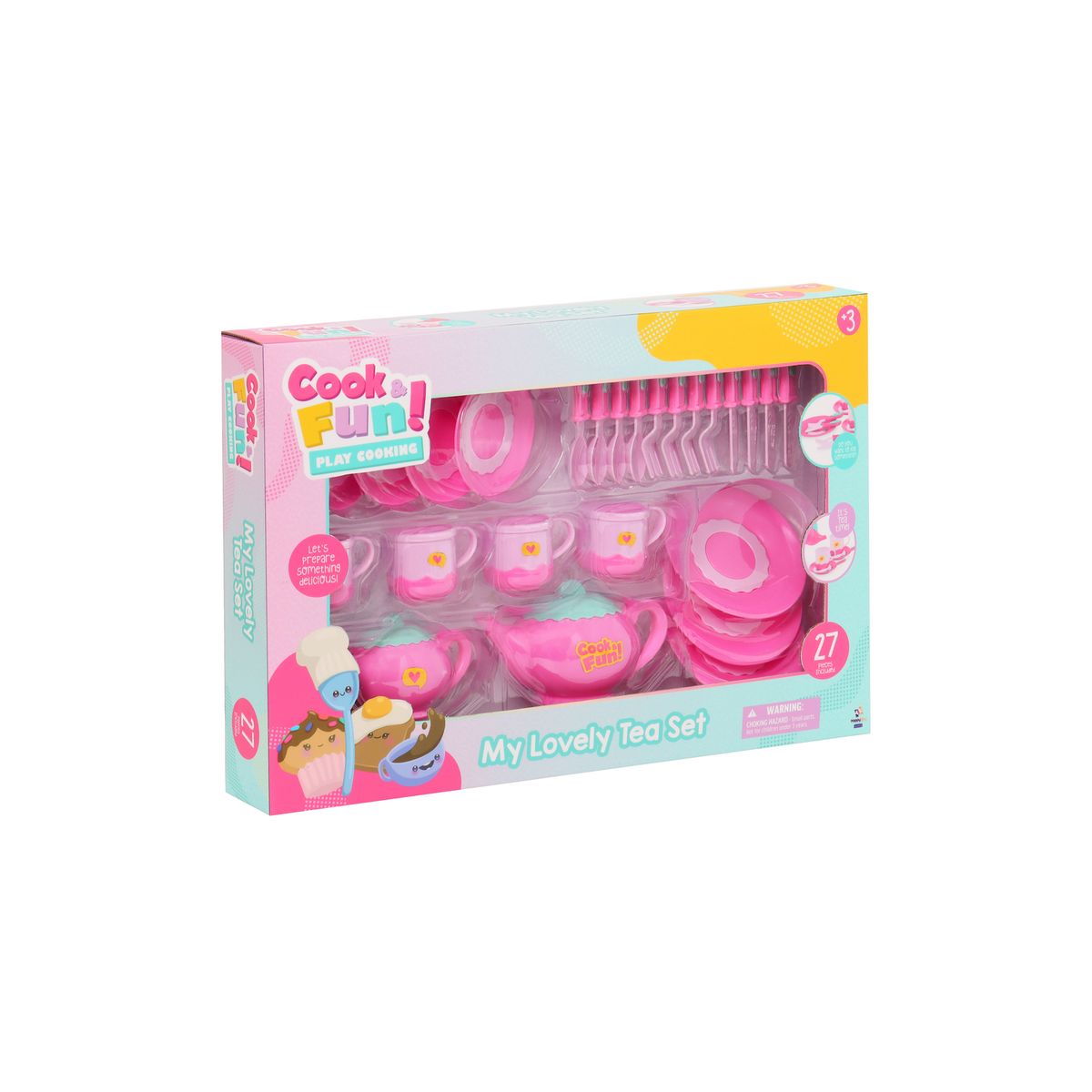 COOK & FUN - Set Juego Té Rosado 27 Piezas