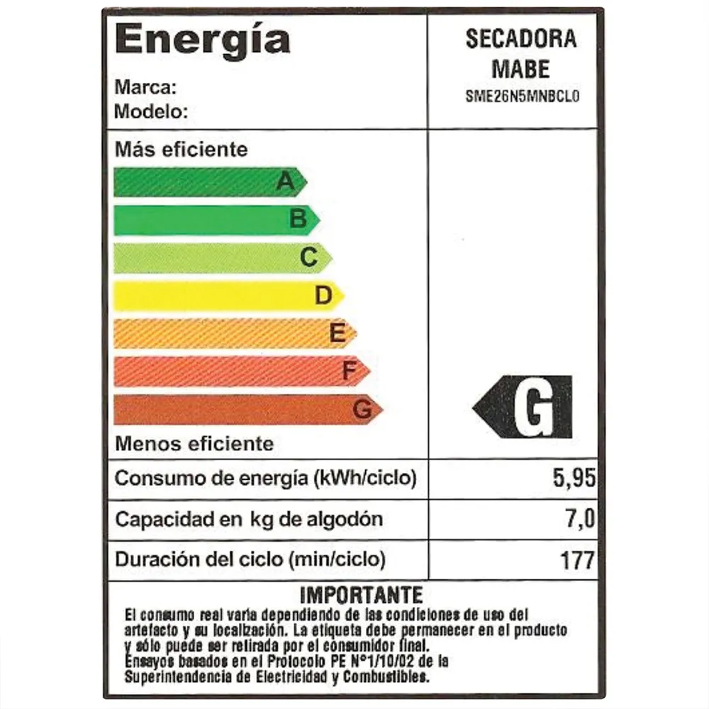 Mabe SME26N5MNBCL0 20 kg Blanco, foto 11