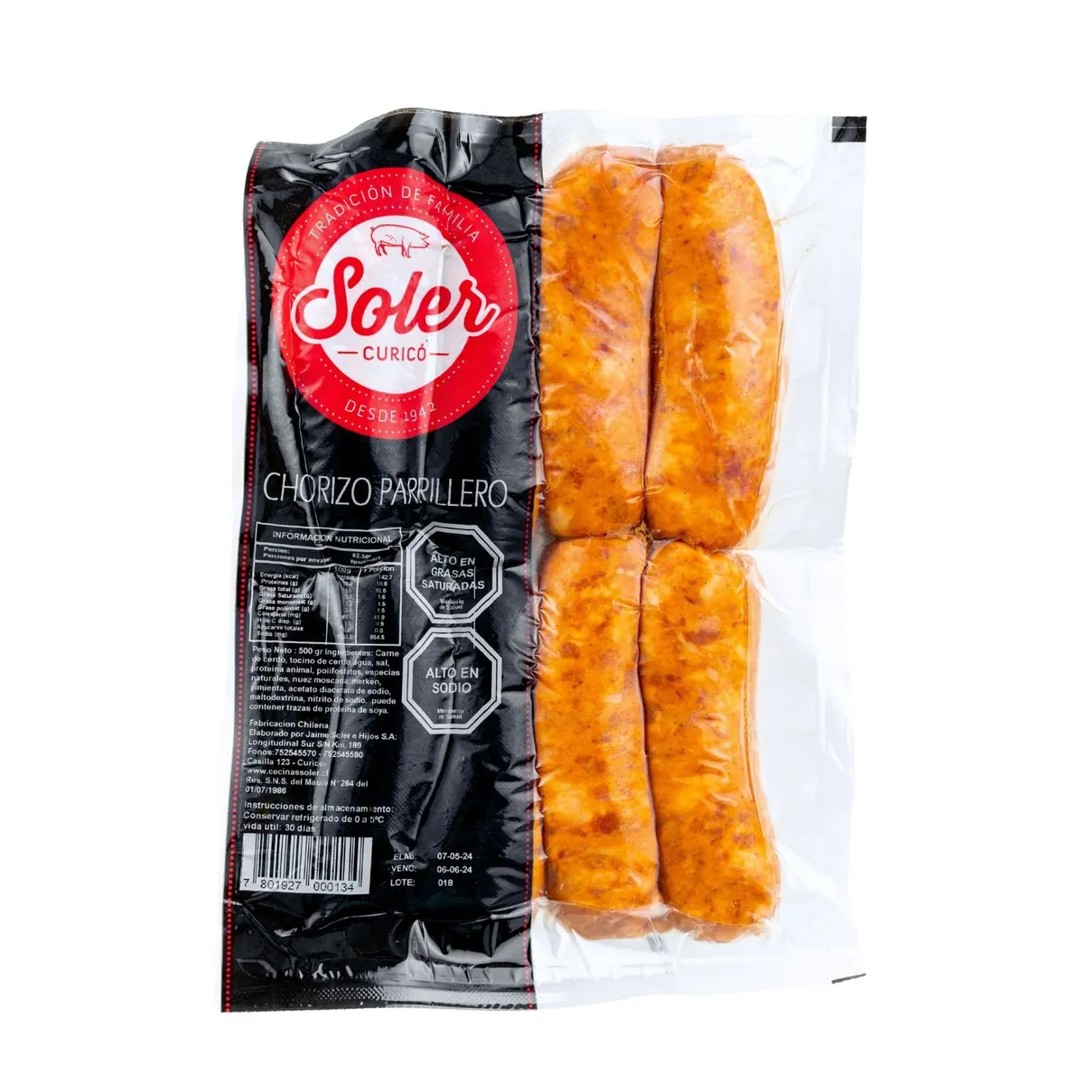 SOLER - Chorizo Parrillero Tradicional Soler 500 g