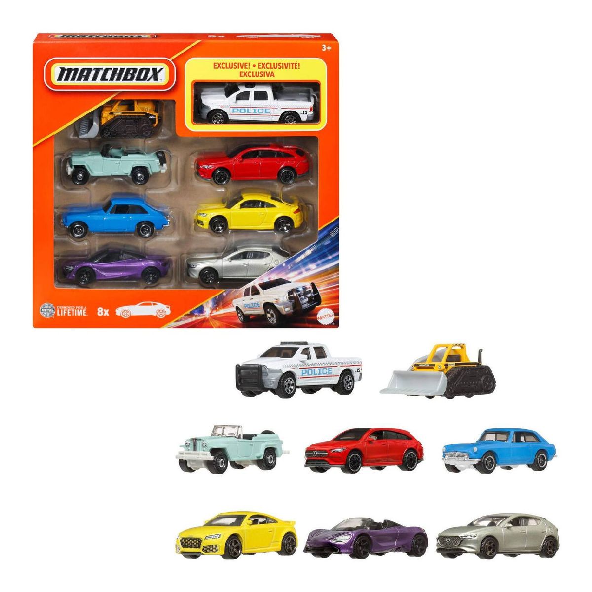 MATCHBOX - Diecast Vehículo de Juguete 8 Unidades Auto Básico (Surtido)
