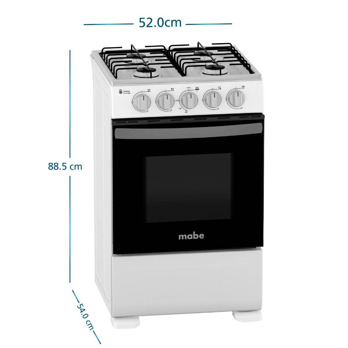 MABE - Cocina 4 Quem Horno 61Lt Cmc20Abx-7 Blanco Mabe