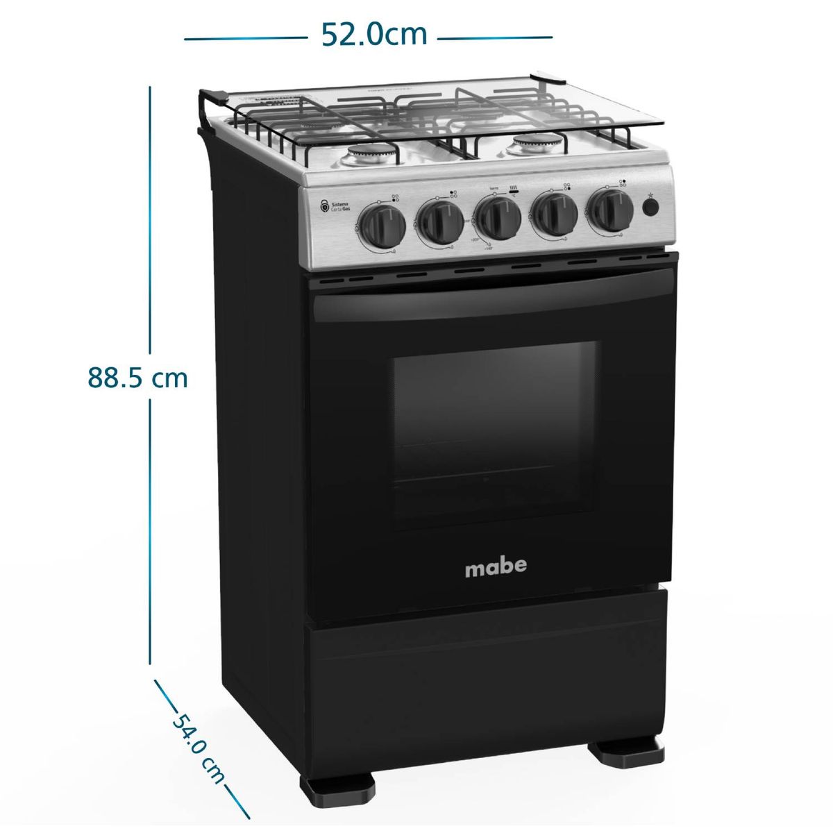 MABE - COCINA 4 QUEM HORNO 63LT CMC5115AX0 INOX MABE