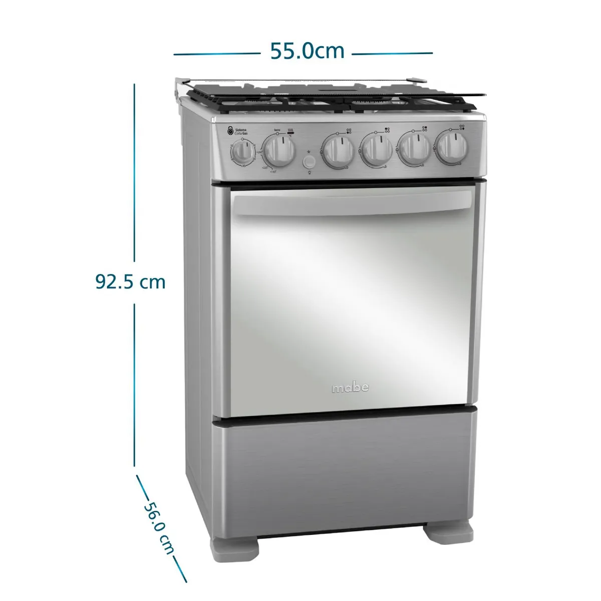 MABE - Cocina 4 Quem Horno 73Lt Cmc5540Fx1 Inox Mabe