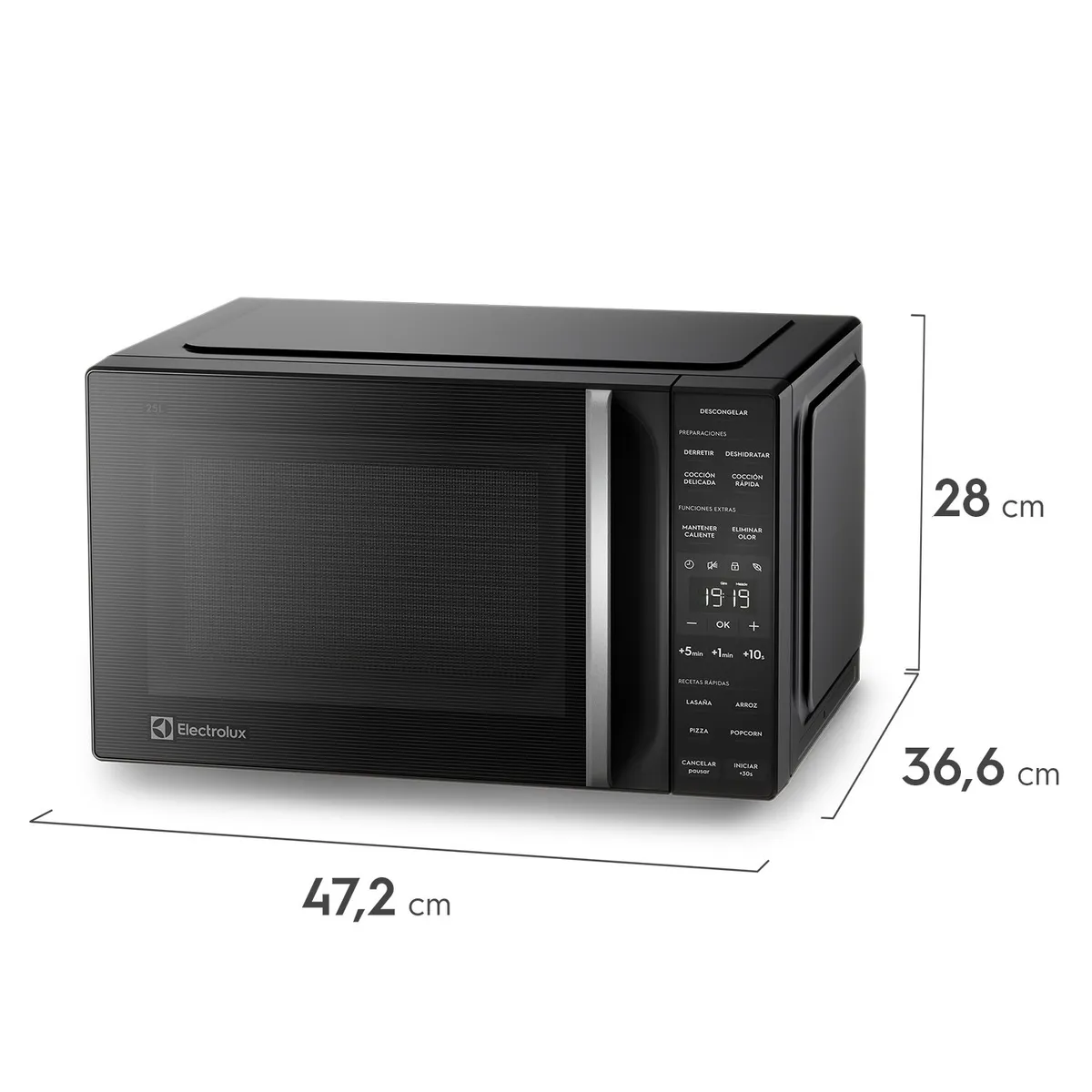 ELECTROLUX - Microondas 25Lts Digital Me25N Negro Electrolux