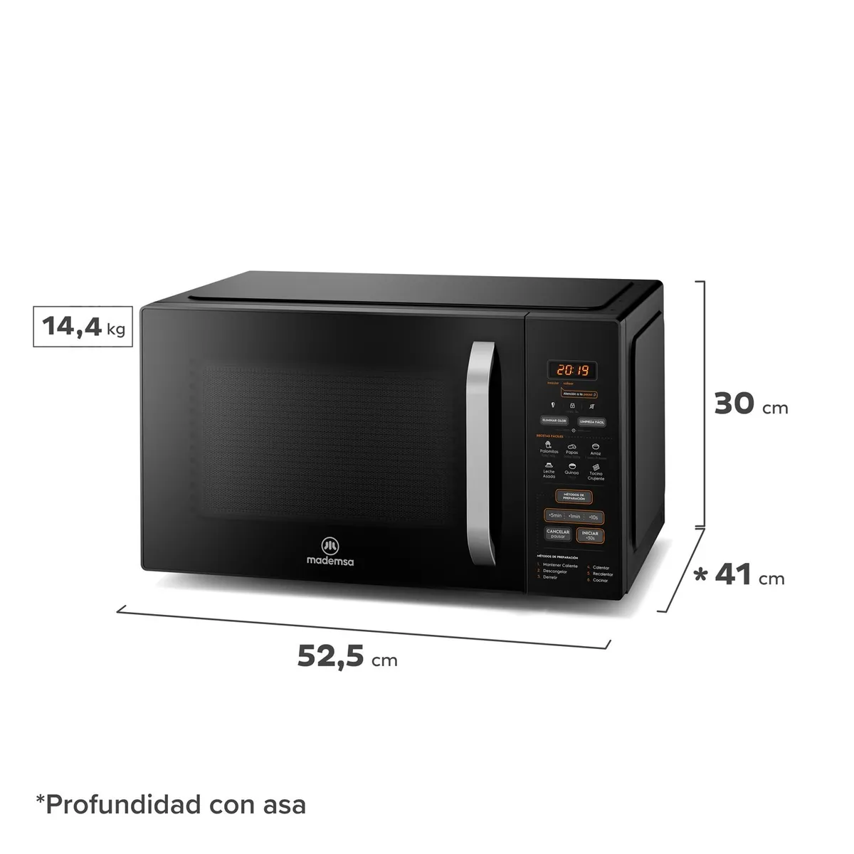 MADEMSA - Microondas 31Lts Digital Mm31Fb Negro Mademsa