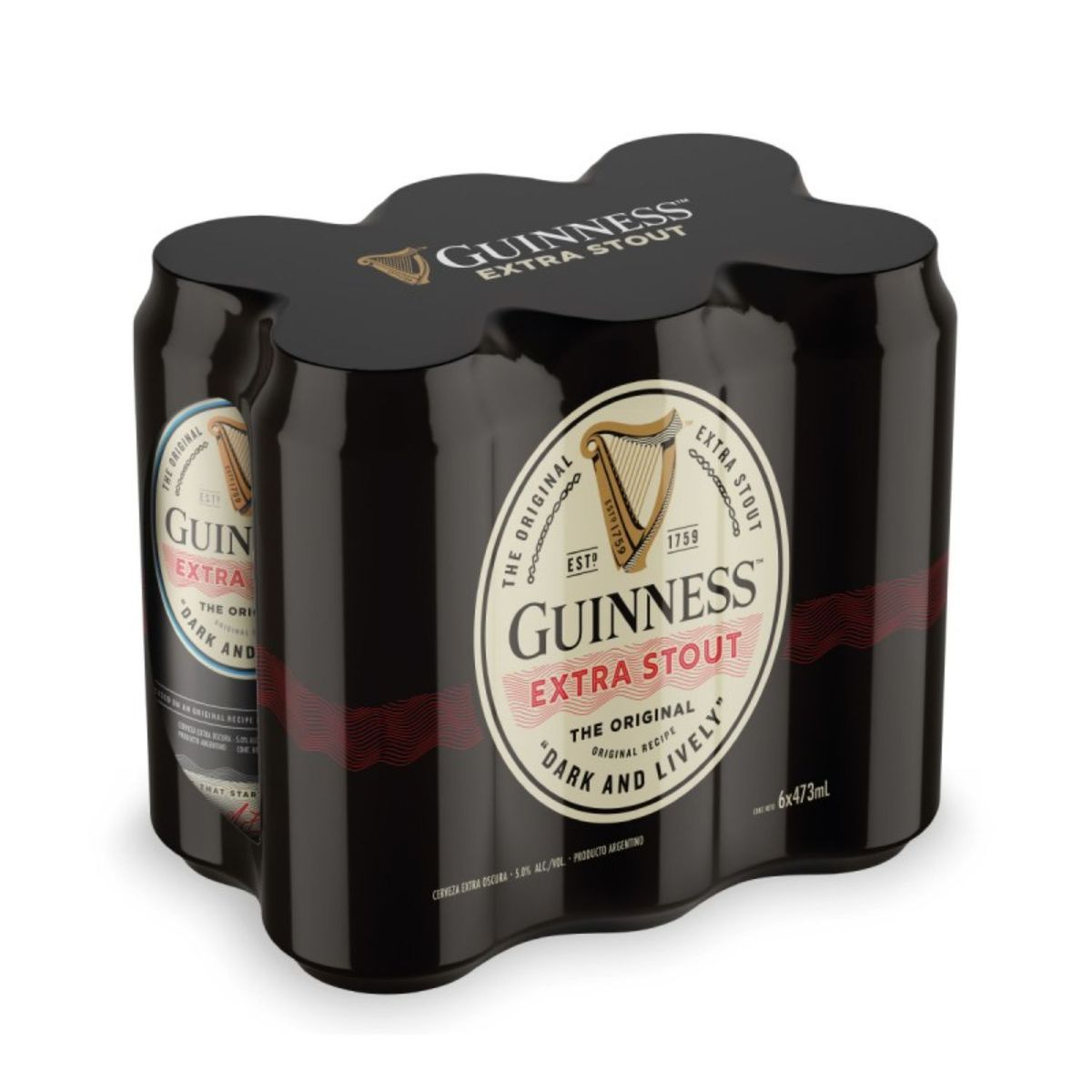 GUINNESS - Pack Cerveza Extra Stout Guinness 5° 6 x 473 ml