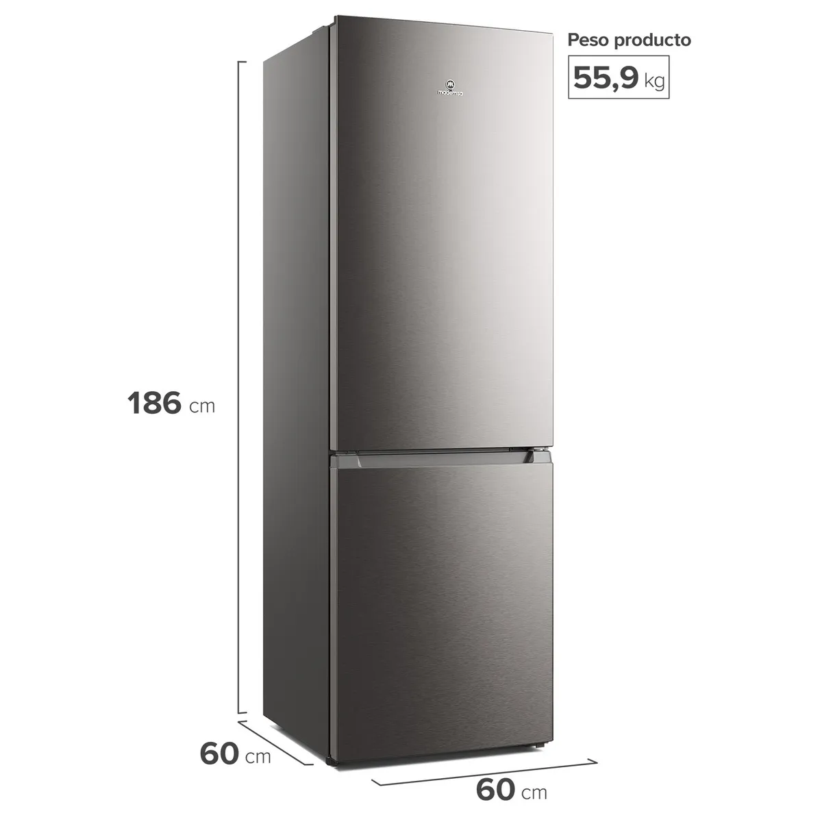 MADEMSA - Refrigerador 285L Combi No Frost Mi60Sinox