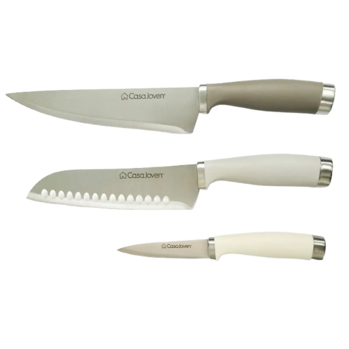 CASA JOVEN - Set X 3 Cuchillos Color Acero Premium