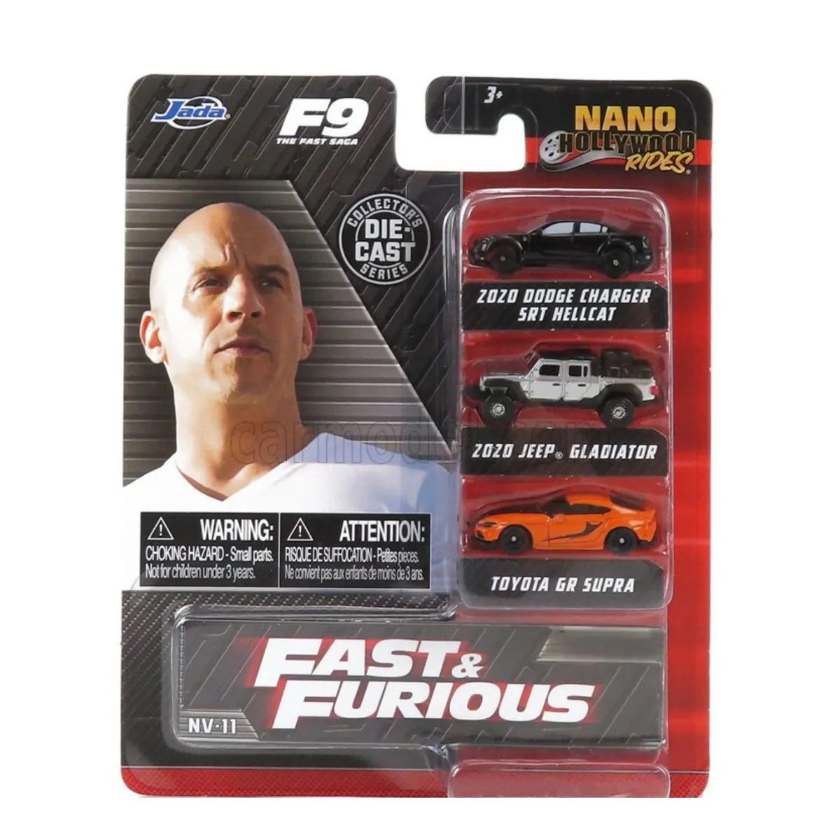 JADA - Set 3 Vehiculos Rapido y Furiosos 4 CM