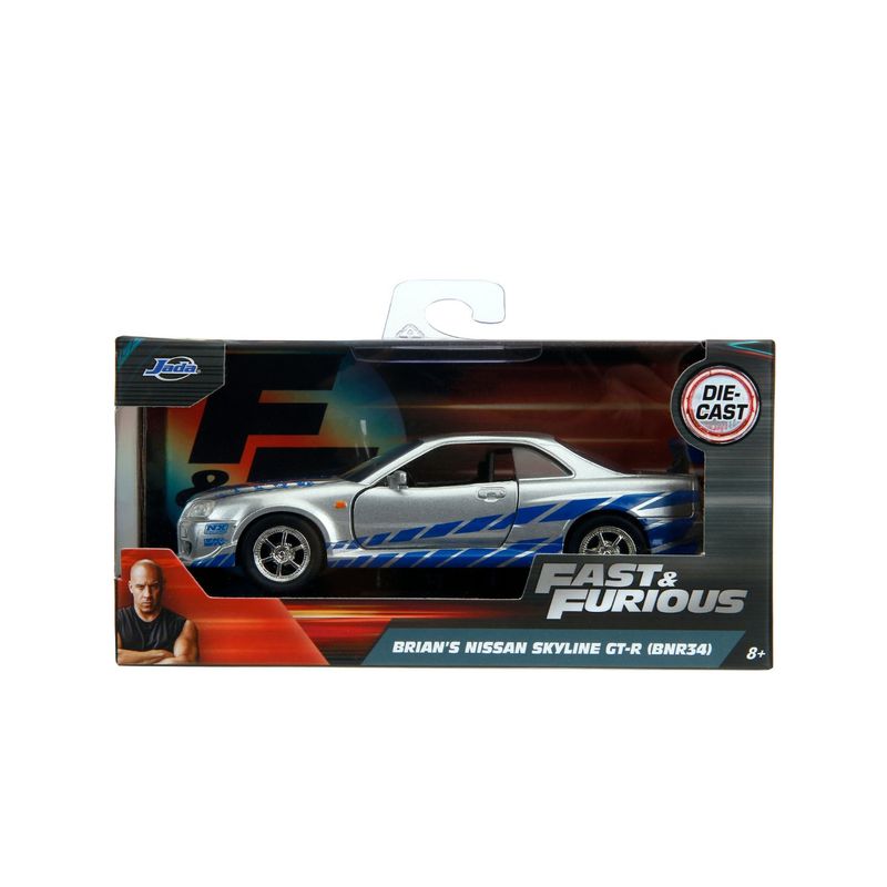  - Vehiculo  R y F 2002 Nissan Skyline Gtr R34-Silver-Ruedas Libres 1:32