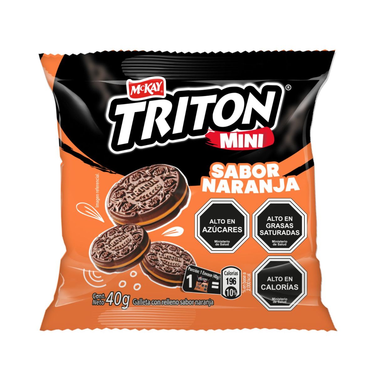TRITON - Galleta Mini Triton Sabor Naranja 40 g