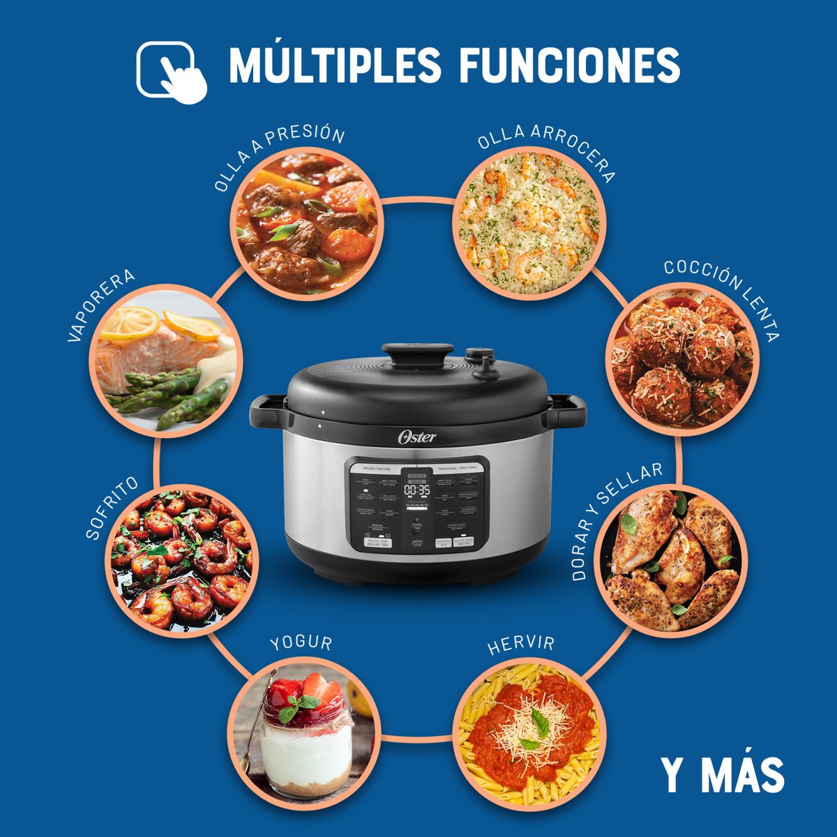 OSTER - Multiolla Ovalada 5,7Lts 15 Funciones Ckstpcecov57