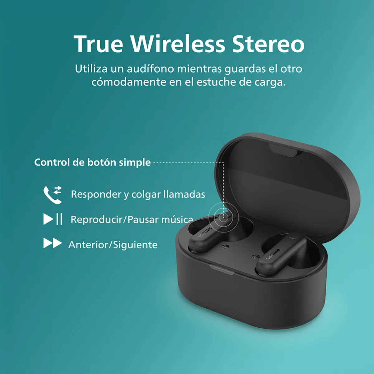 PHILIPS - Audífonos Tws Bluetooth TAT1138BK Negro